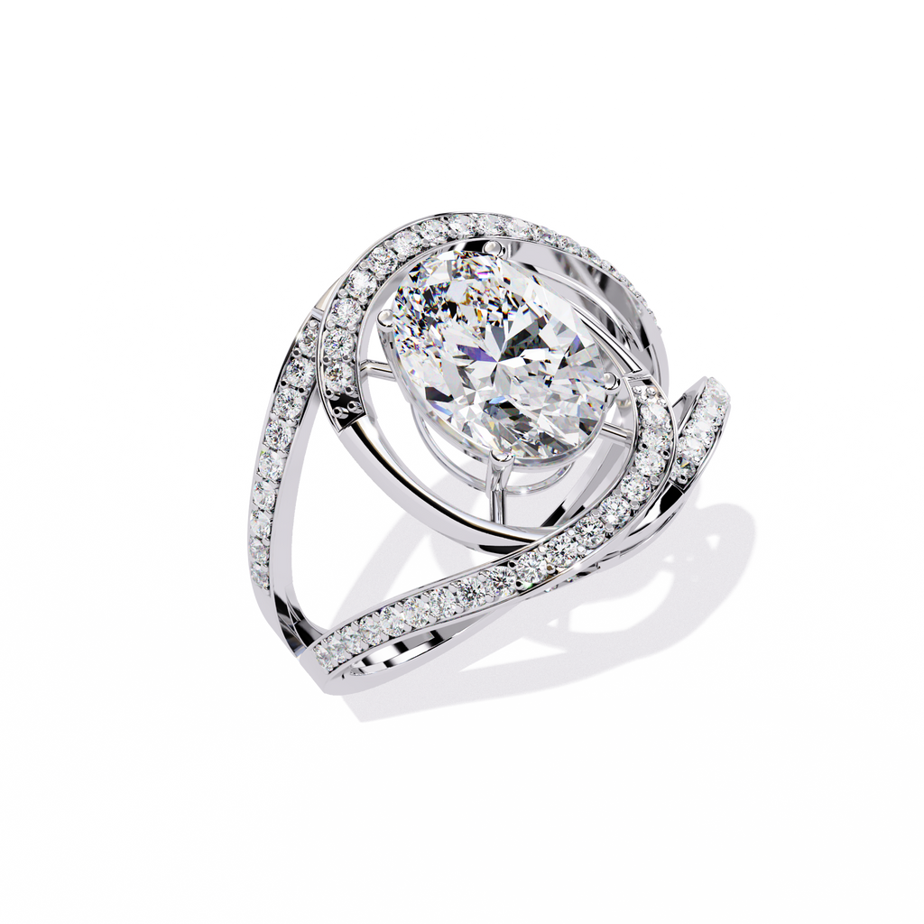 Oval Grandeur Lab Grown Diamond Ring in 14K Gold