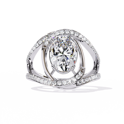 Oval Grandeur Lab Grown Diamond Ring in 14K Gold