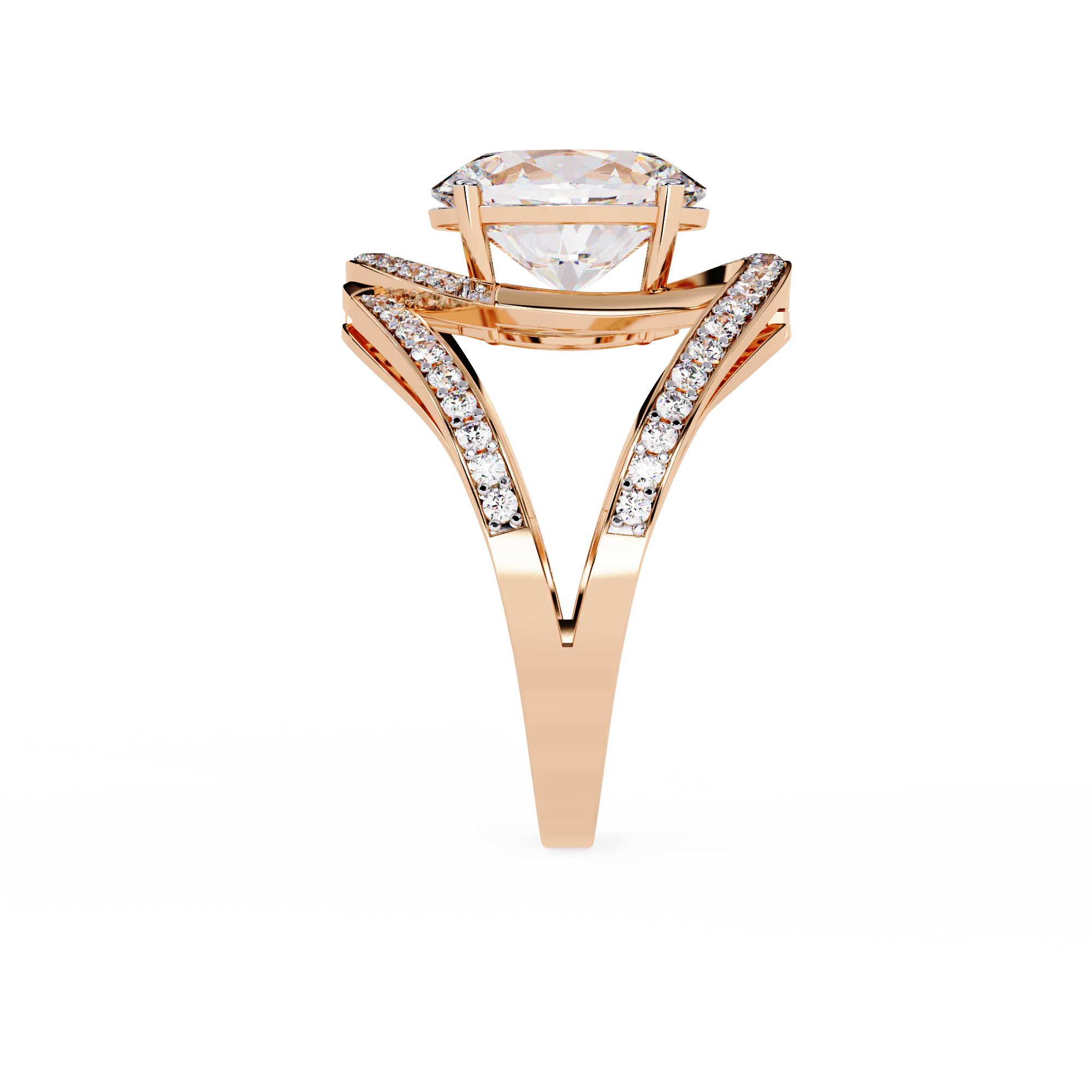 Oval Grandeur Lab Grown Diamond Ring in 14K Gold