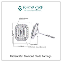 1.75ct Lab Grown Radiant Cut Diamond Studs