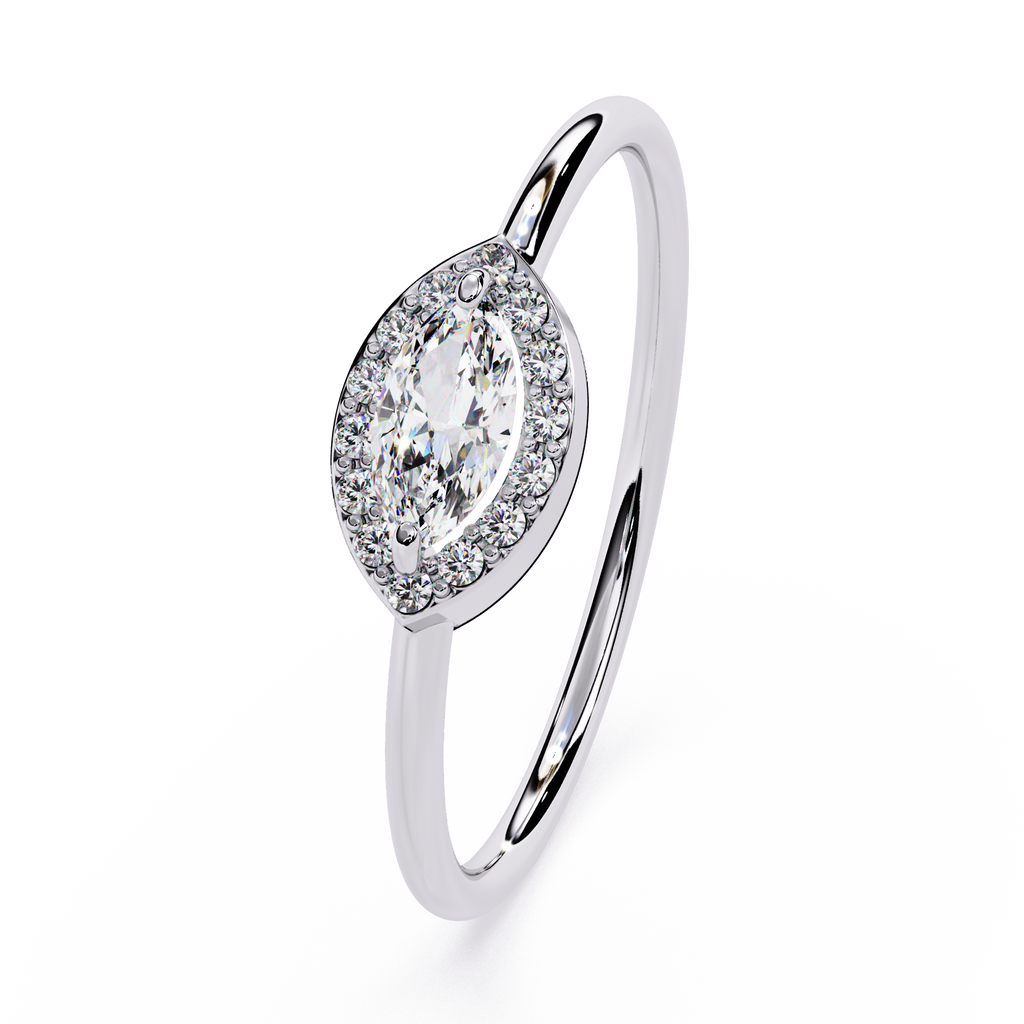 Marquise Halo Lab Grown Diamond Ring