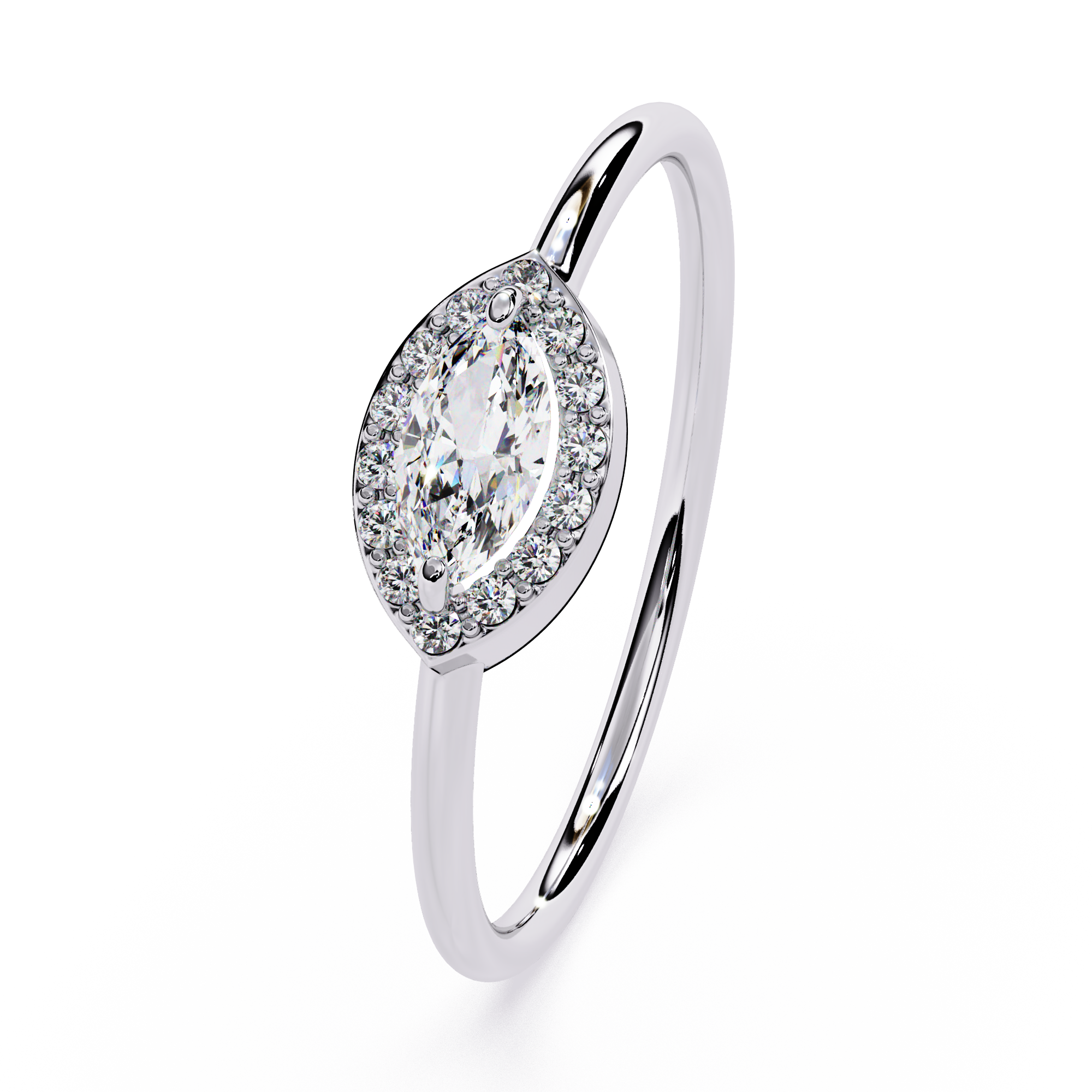 Marquise Halo Lab Grown Diamond Ring