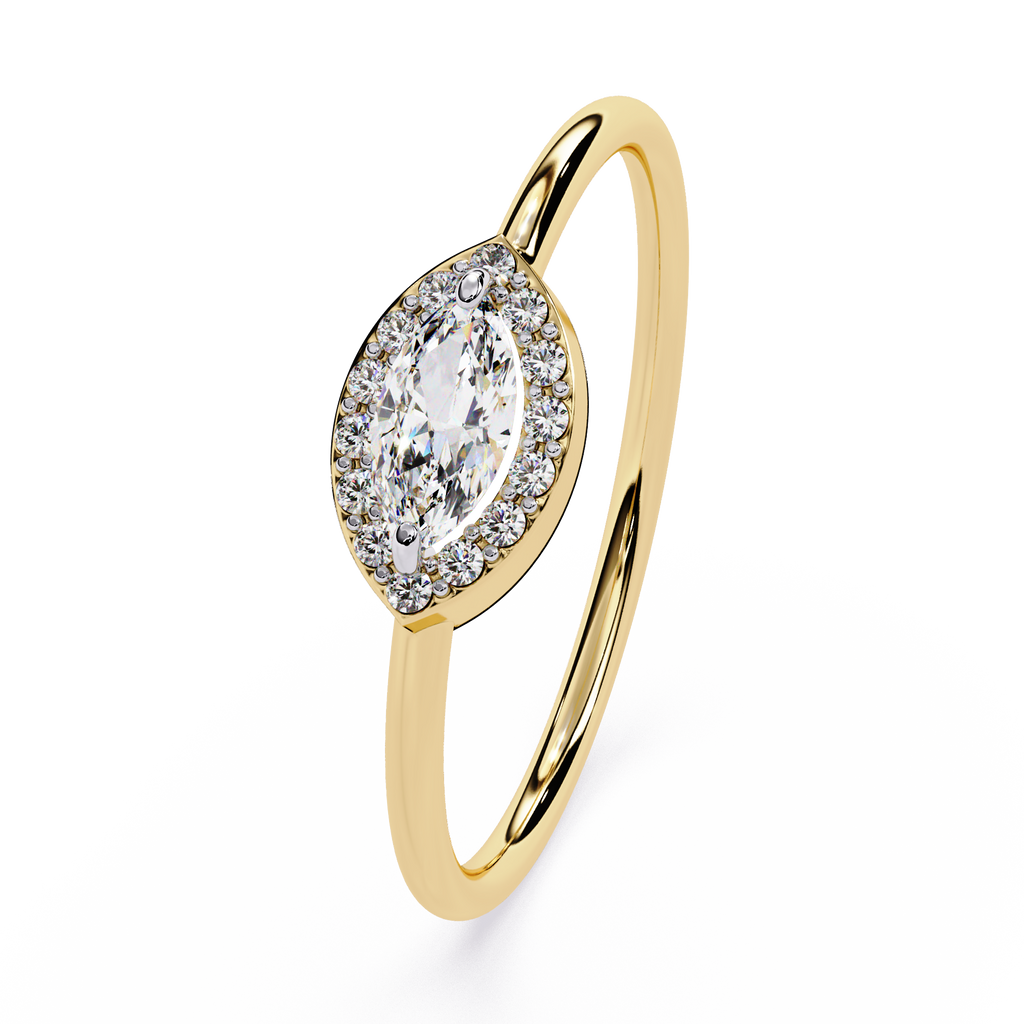 Marquise Halo Lab Grown Diamond Ring