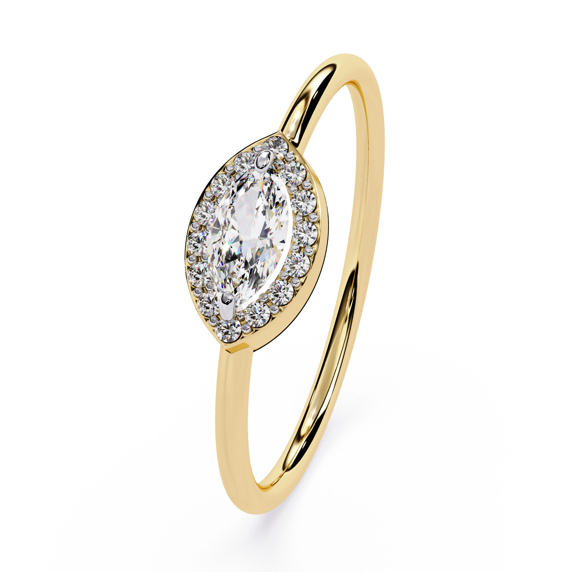 Marquise Halo Lab Grown Diamond Ring