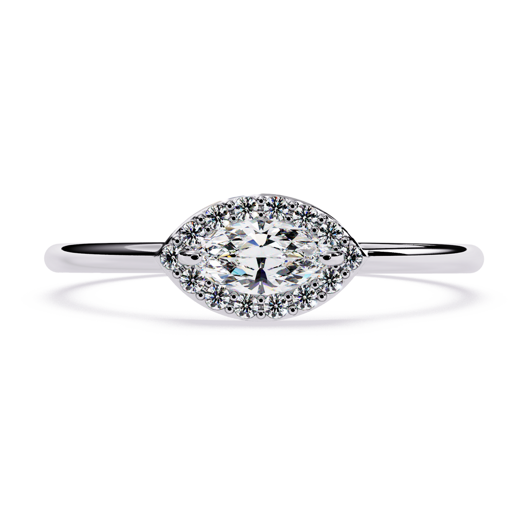 Marquise Halo Lab Grown Diamond Ring