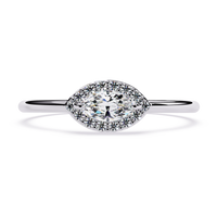 Marquise Halo Lab Grown Diamond Ring