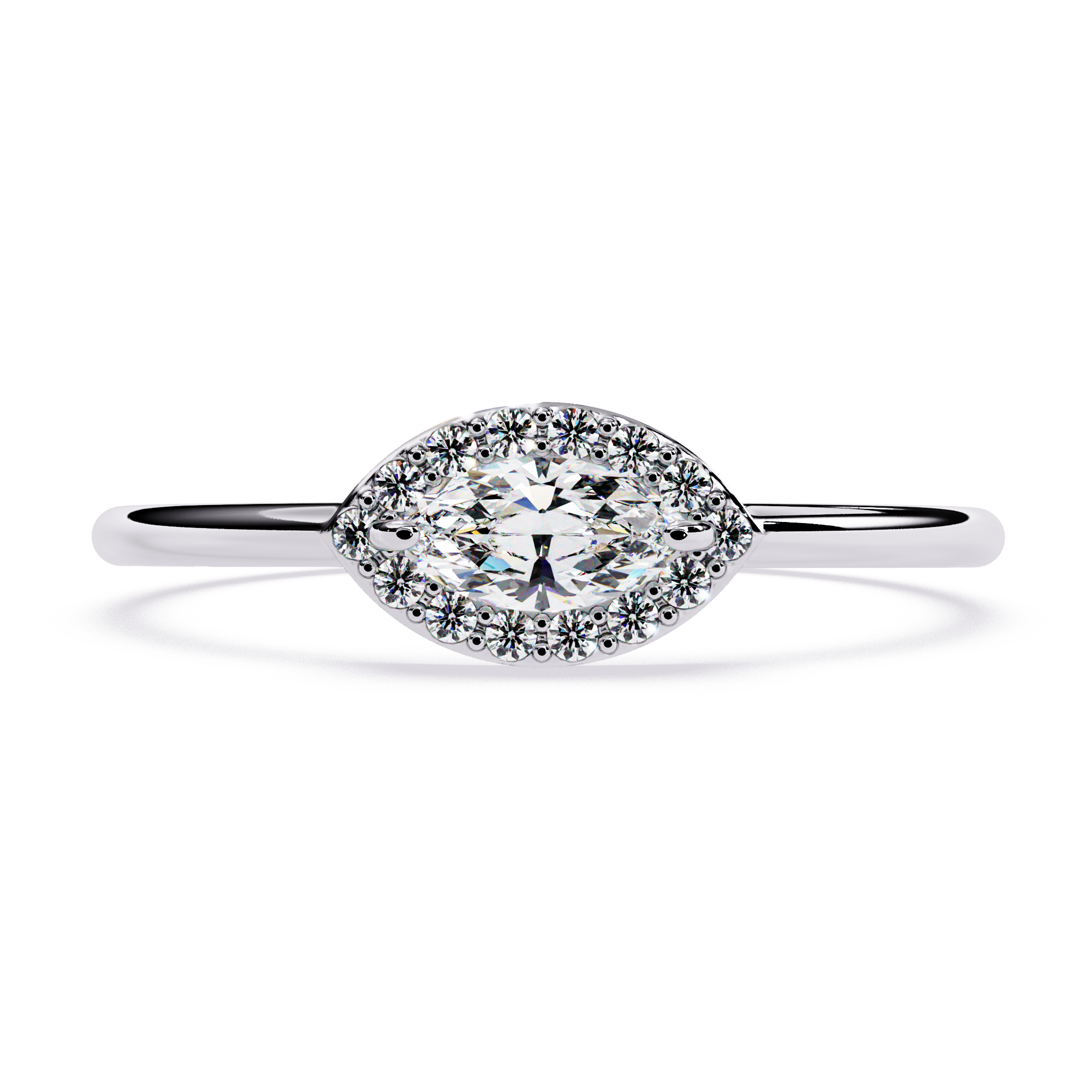 Marquise Halo Lab Grown Diamond Ring