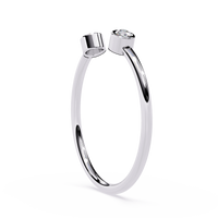 Bezel-Set Two Stone Lab Grown Diamond Ring