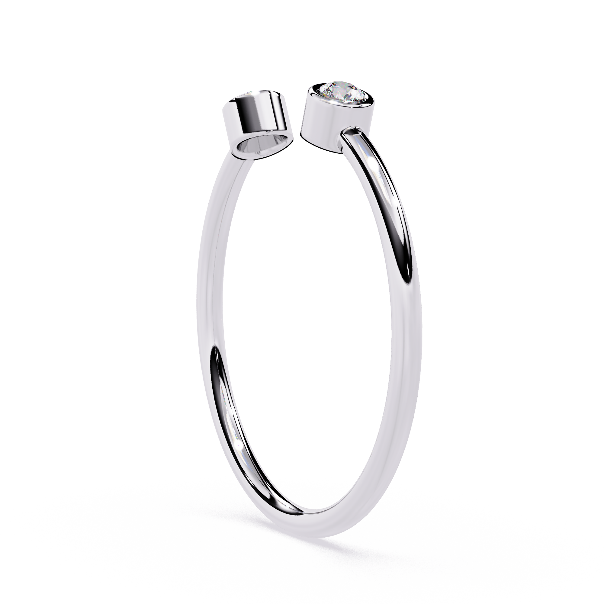 Bezel-Set Two Stone Lab Grown Diamond Ring
