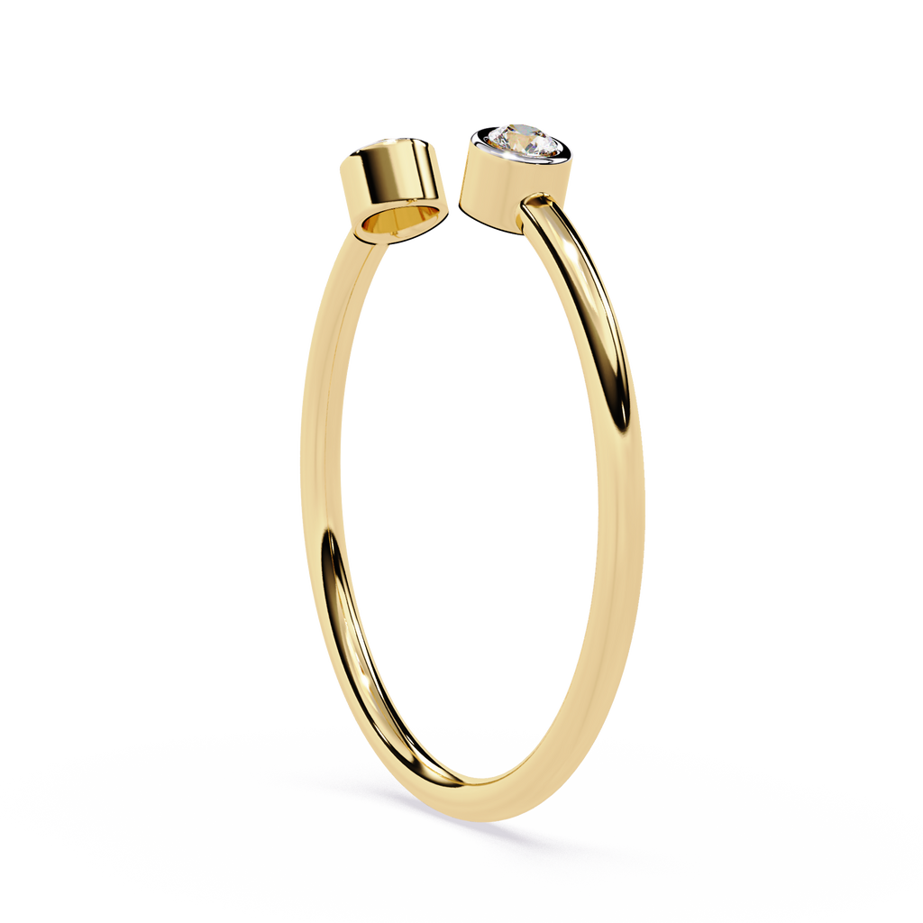 Bezel-Set Two Stone Lab Grown Diamond Ring