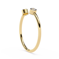 Bezel-Set Two Stone Lab Grown Diamond Ring