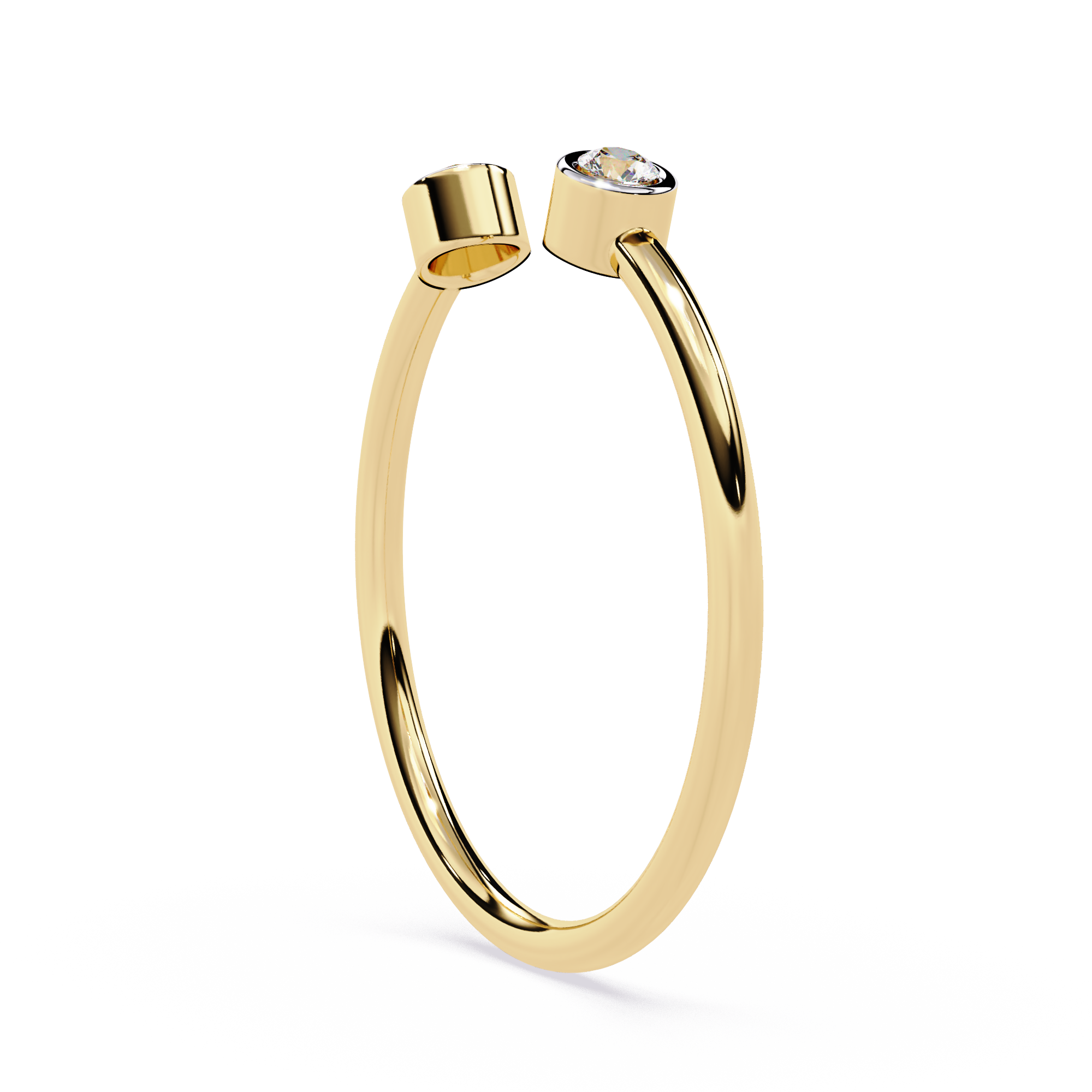 Bezel-Set Two Stone Lab Grown Diamond Ring