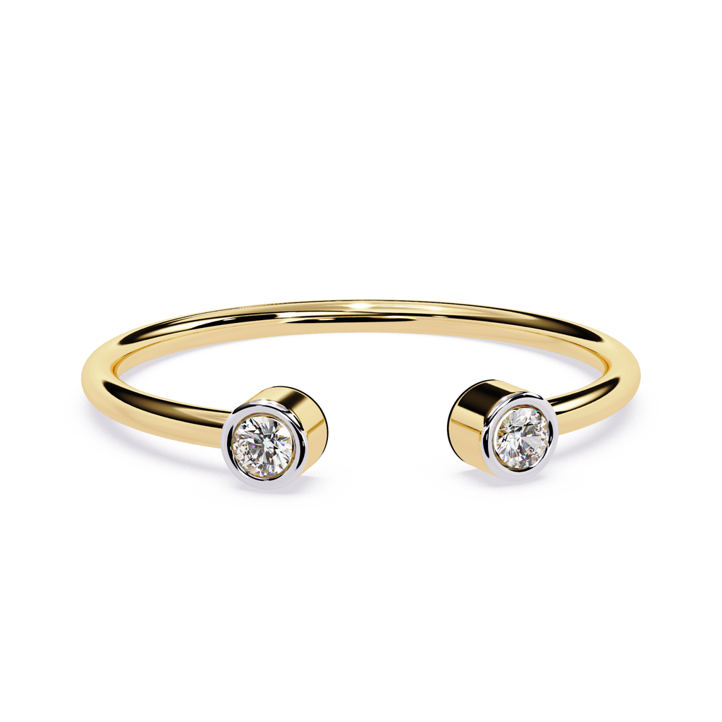 Bezel-Set Two Stone Lab Grown Diamond Ring