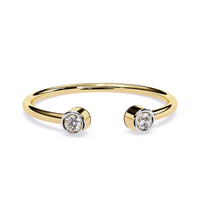Bezel-Set Two Stone Lab Grown Diamond Ring