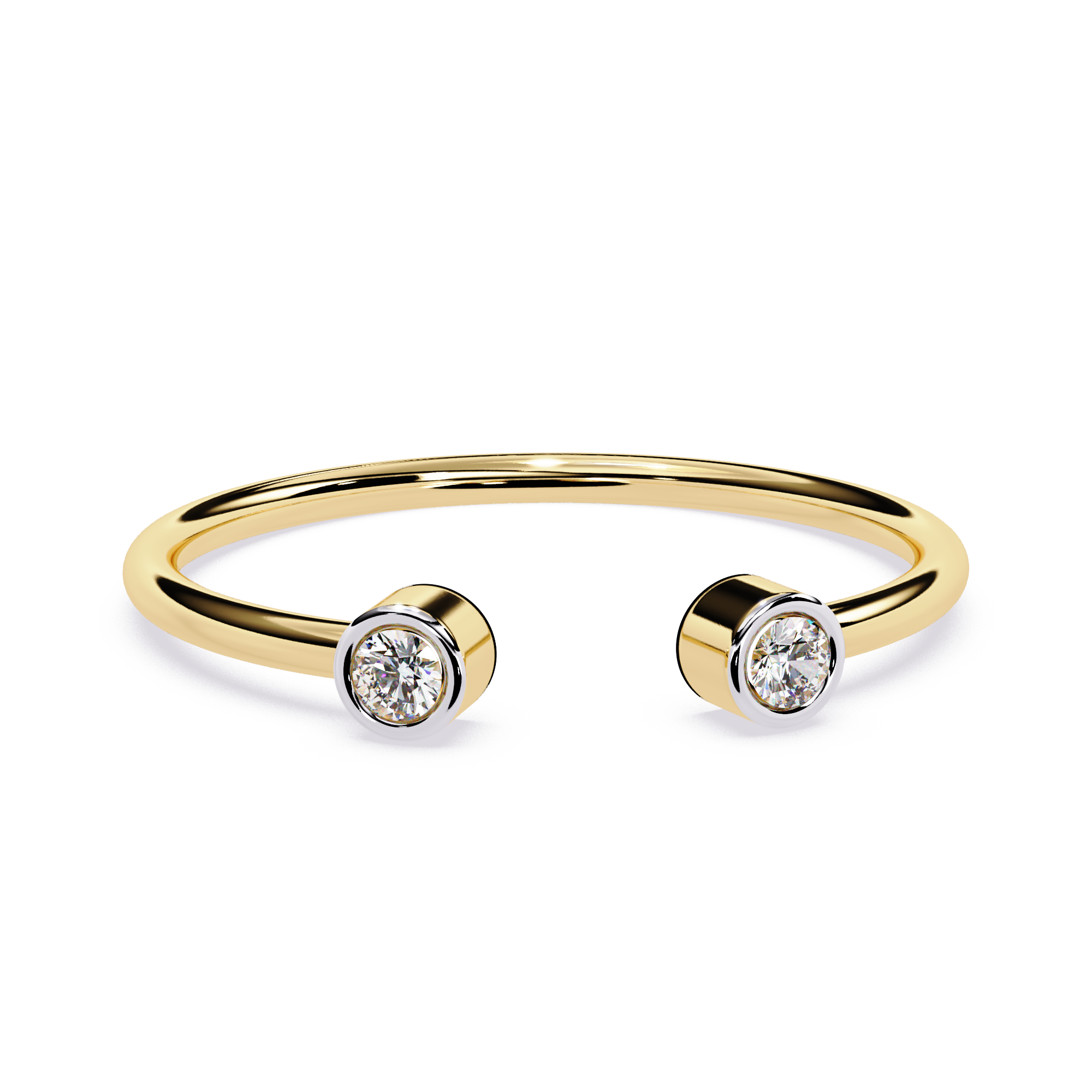 Bezel-Set Two Stone Lab Grown Diamond Ring