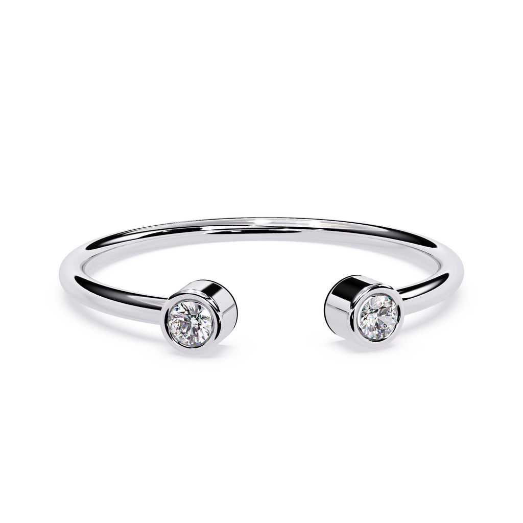 Bezel-Set Two Stone Lab Grown Diamond Ring