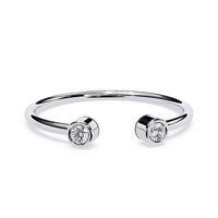 Bezel-Set Two Stone Lab Grown Diamond Ring