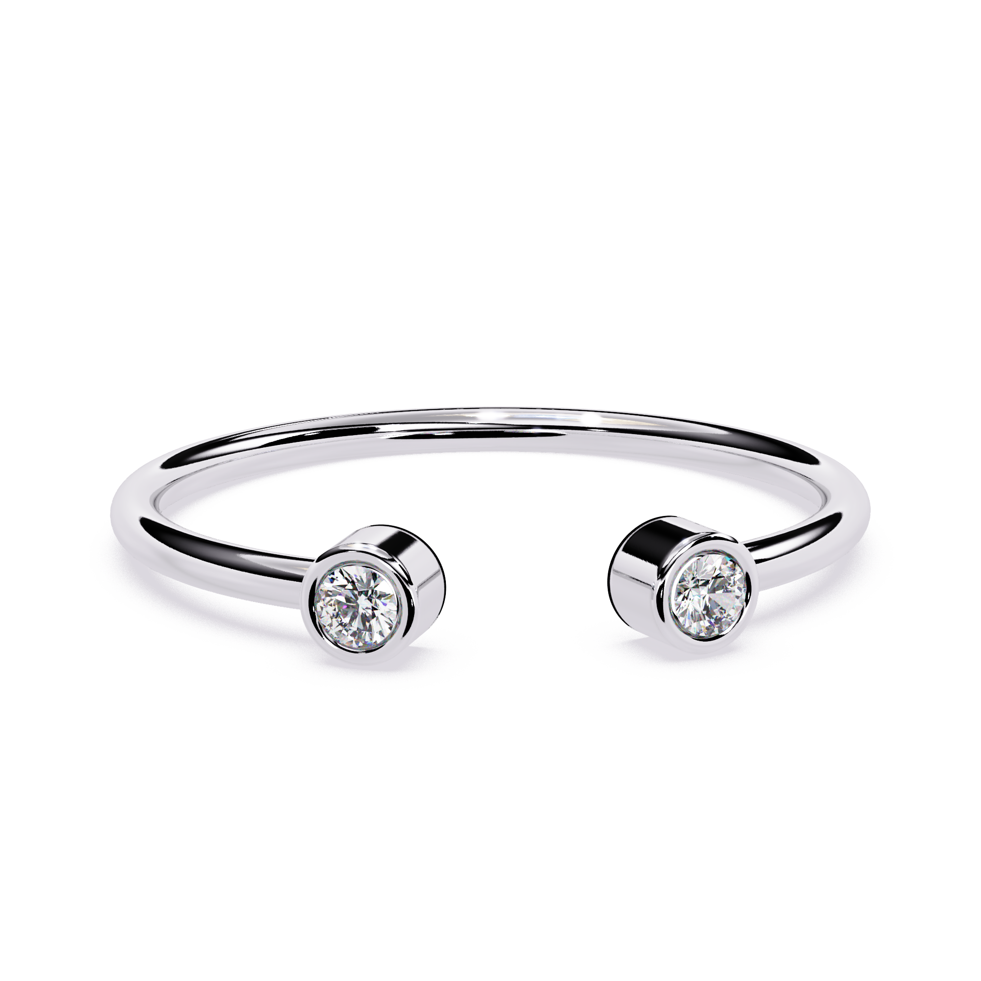 Bezel-Set Two Stone Lab Grown Diamond Ring