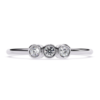 Bezel Three-Stone Lab Grown Diamond Ring