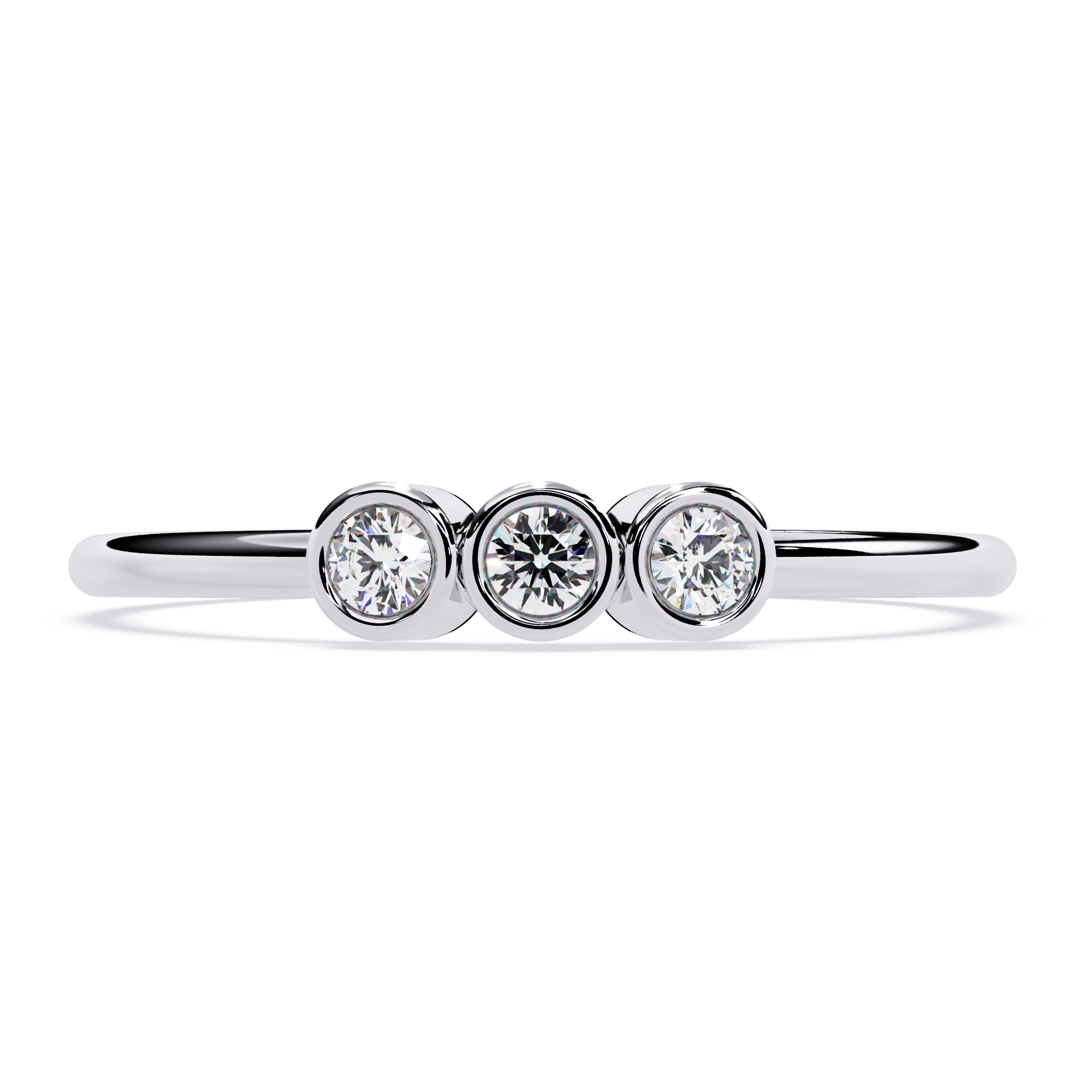 Bezel Three-Stone Lab Grown Diamond Ring