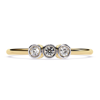 Bezel Three-Stone Lab Grown Diamond Ring
