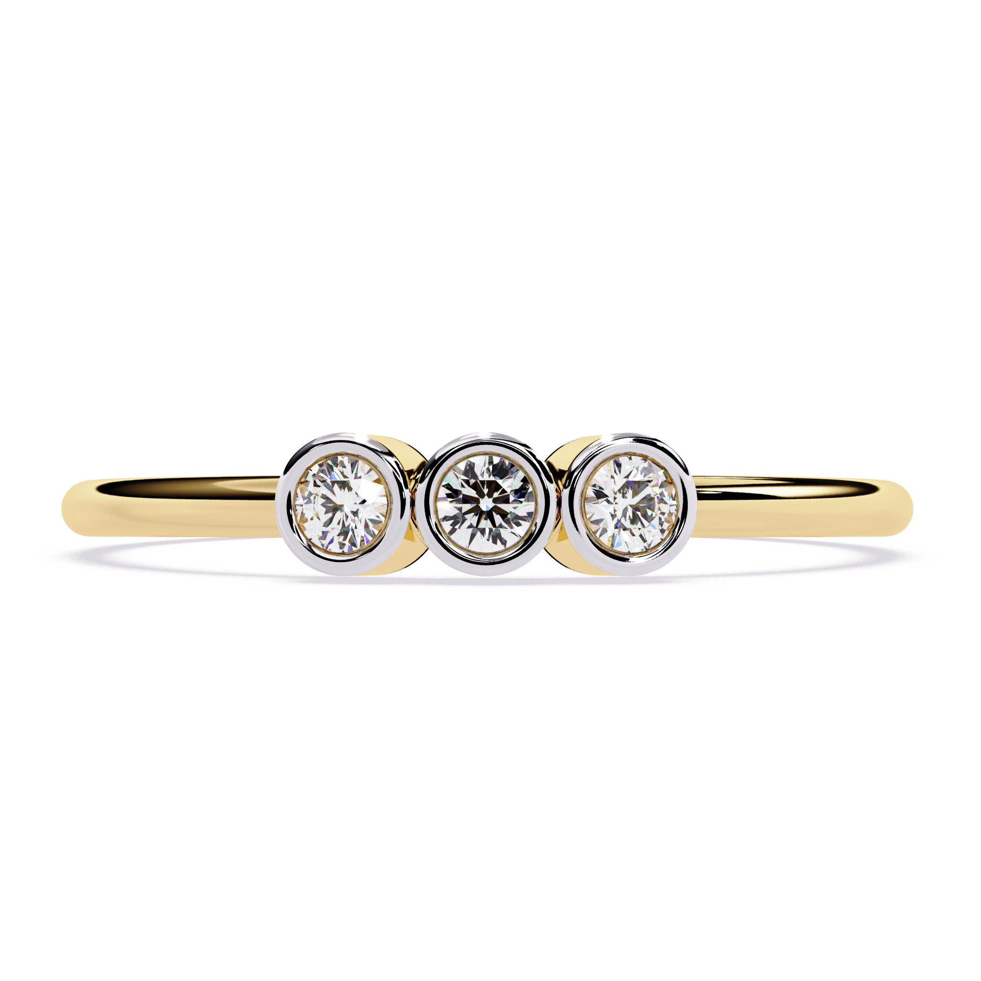 Bezel Three-Stone Lab Grown Diamond Ring
