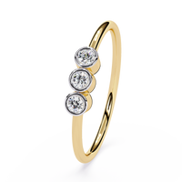 Bezel Three-Stone Lab Grown Diamond Ring