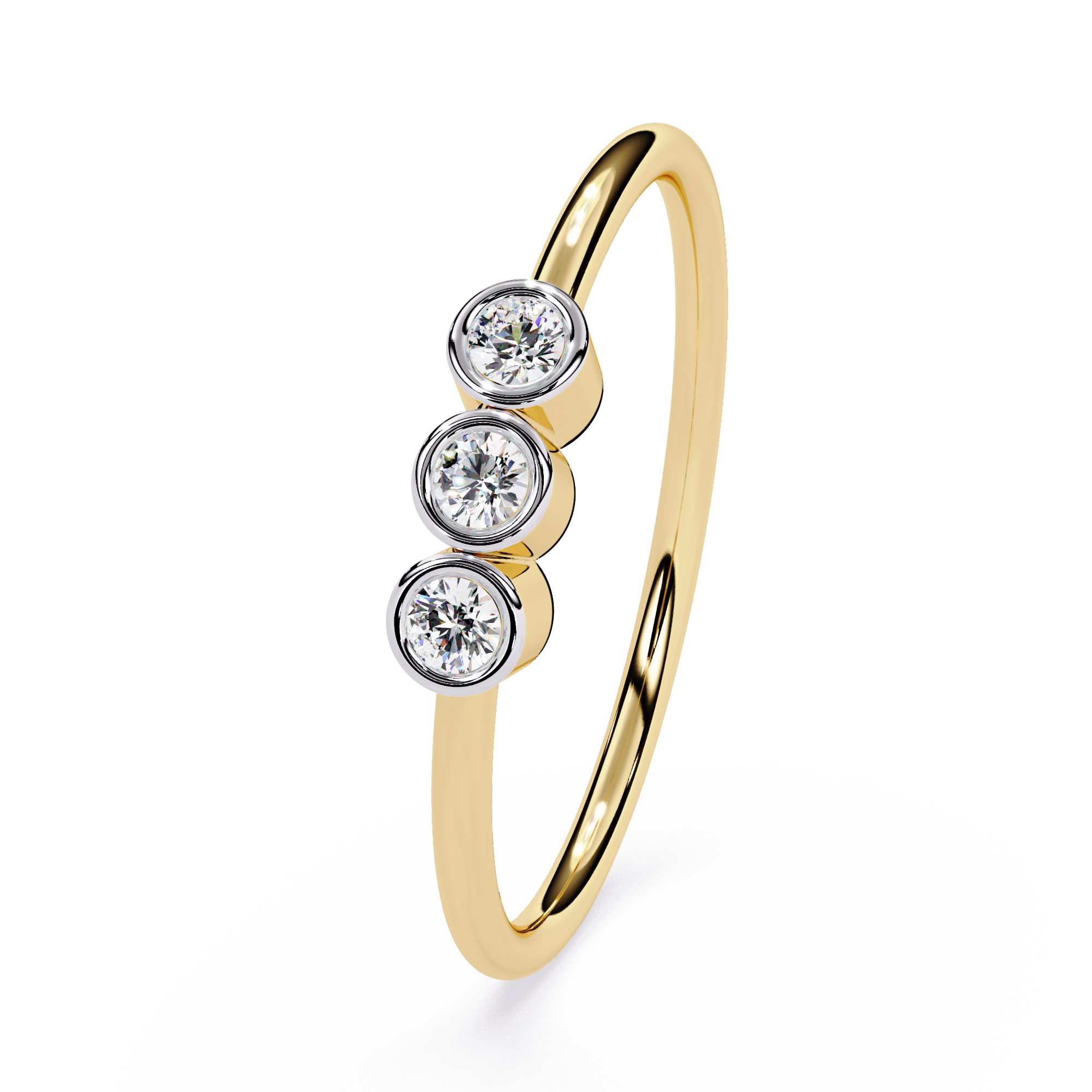 Bezel Three-Stone Lab Grown Diamond Ring