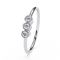 Bezel Three-Stone Lab Grown Diamond Ring