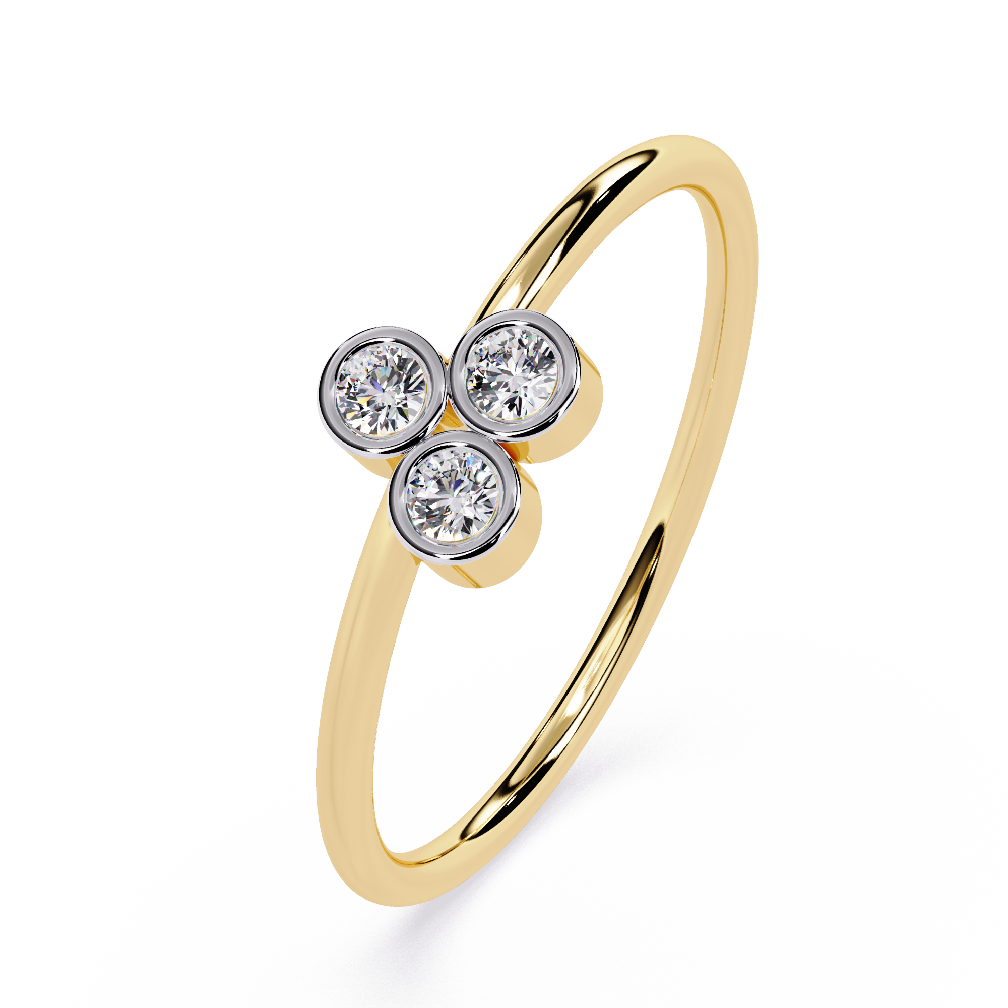 Bezel-Set Lab Grown Diamond Trio Ring