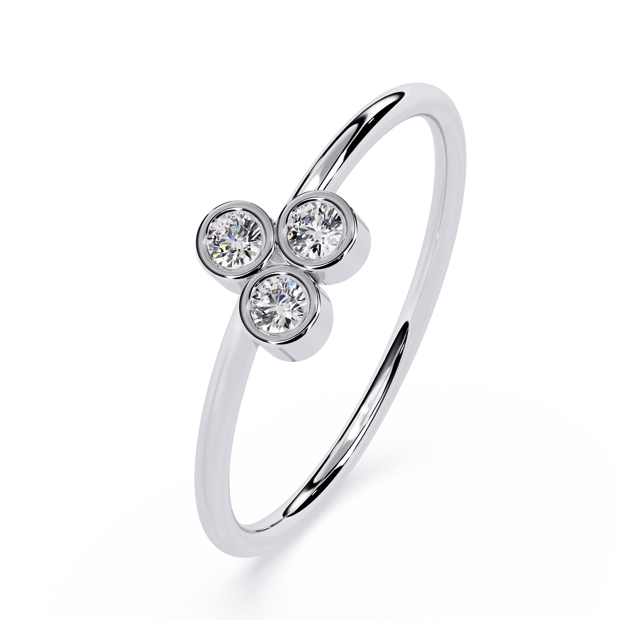 Bezel-Set Lab Grown Diamond Trio Ring