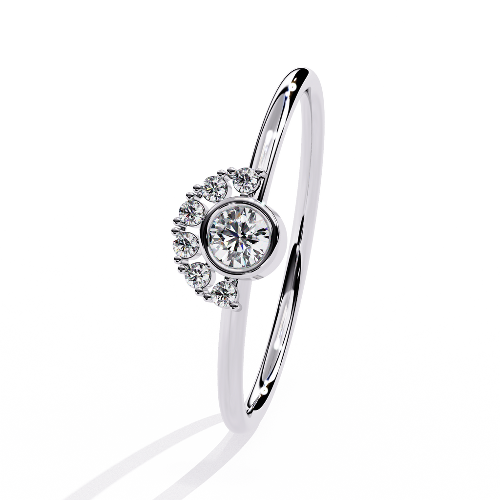 Bezel & Cluster Lab Grown Diamond Ring