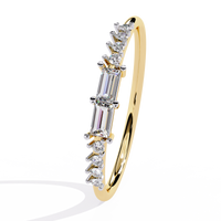 14K Gold Baguette & Round Lab Grown Diamond Ring