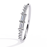 14K Gold Baguette & Round Lab Grown Diamond Ring