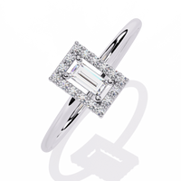 Baguette Halo Lab Grown Diamond Ring