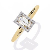 Baguette Halo Lab Grown Diamond Ring