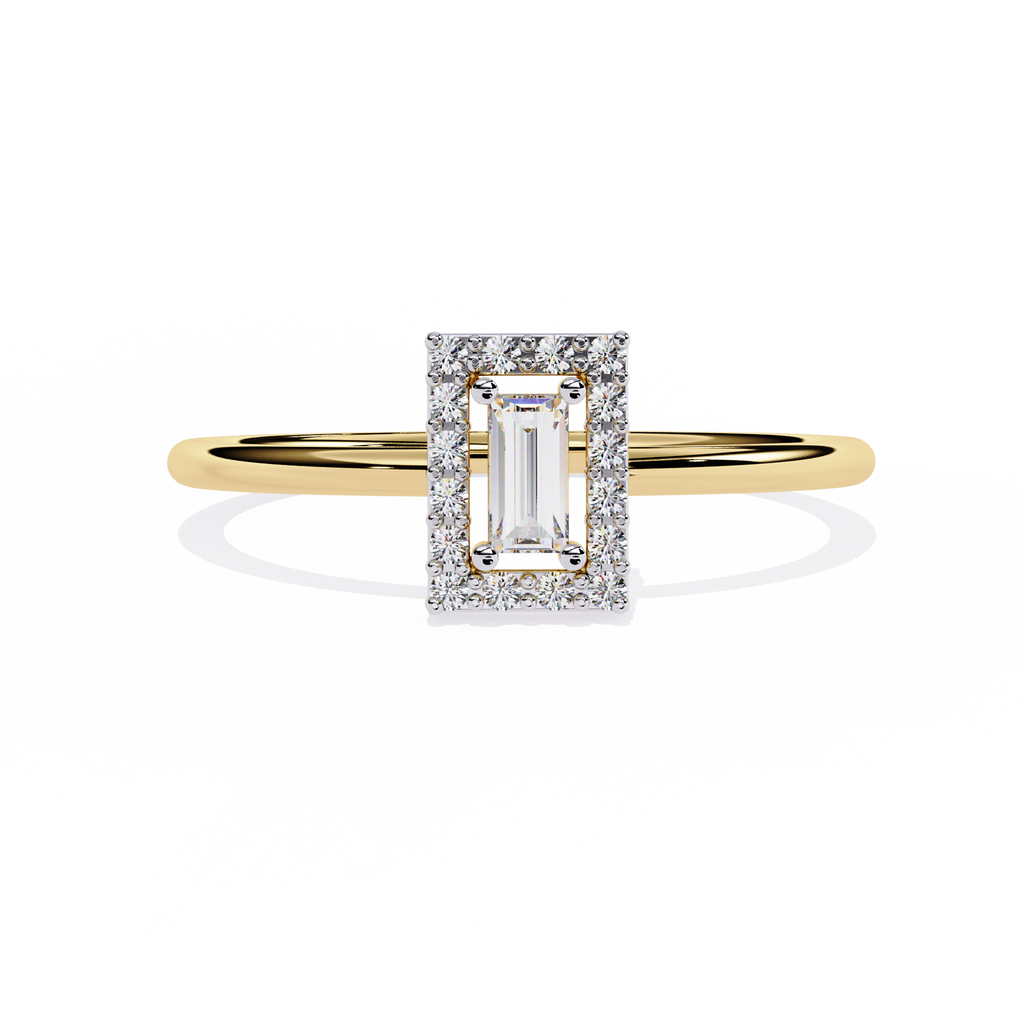 Baguette Halo Lab Grown Diamond Ring
