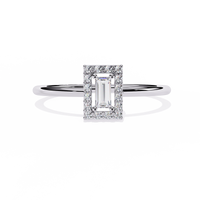 Baguette Halo Lab Grown Diamond Ring