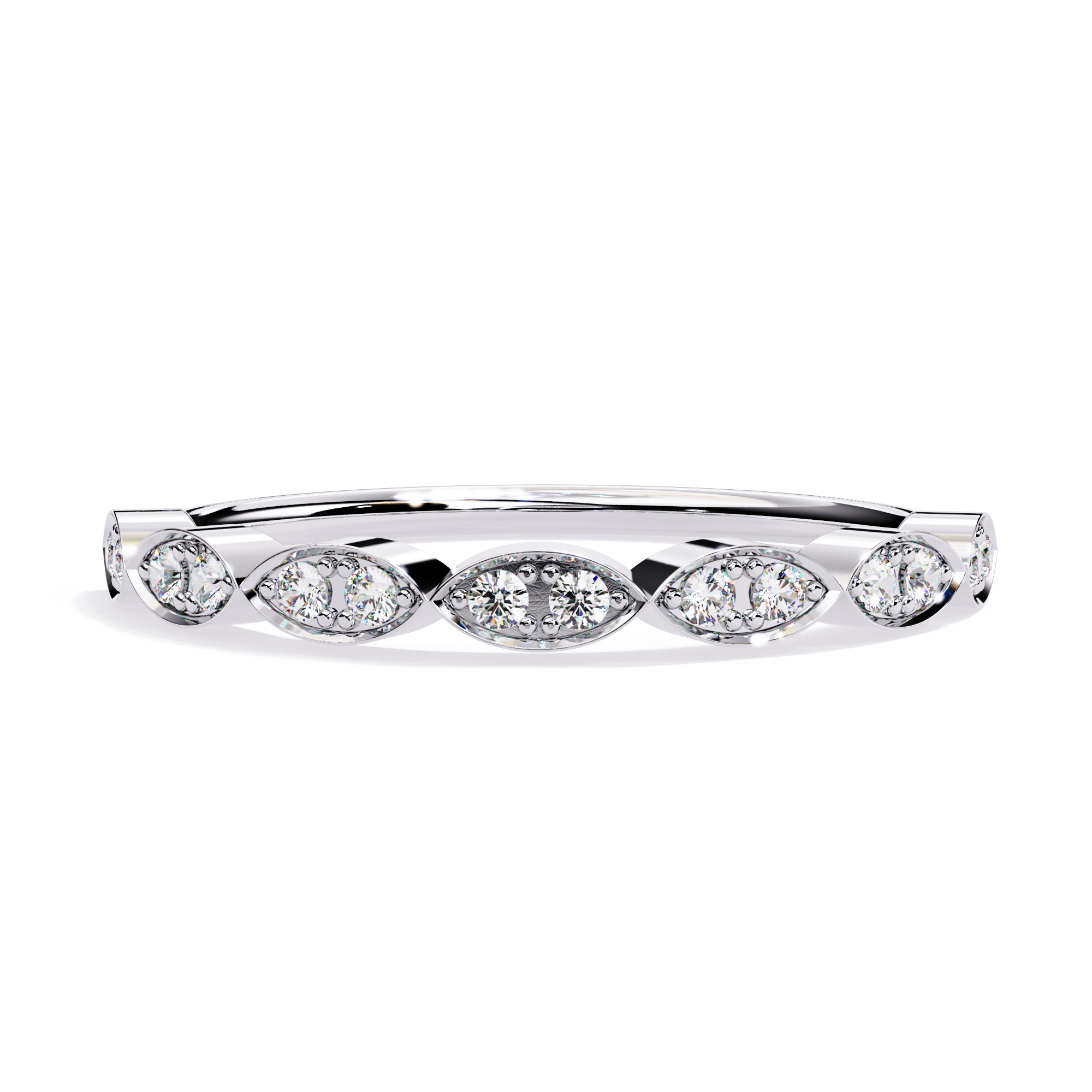 Marquise Motif Lab Diamond Band Ring