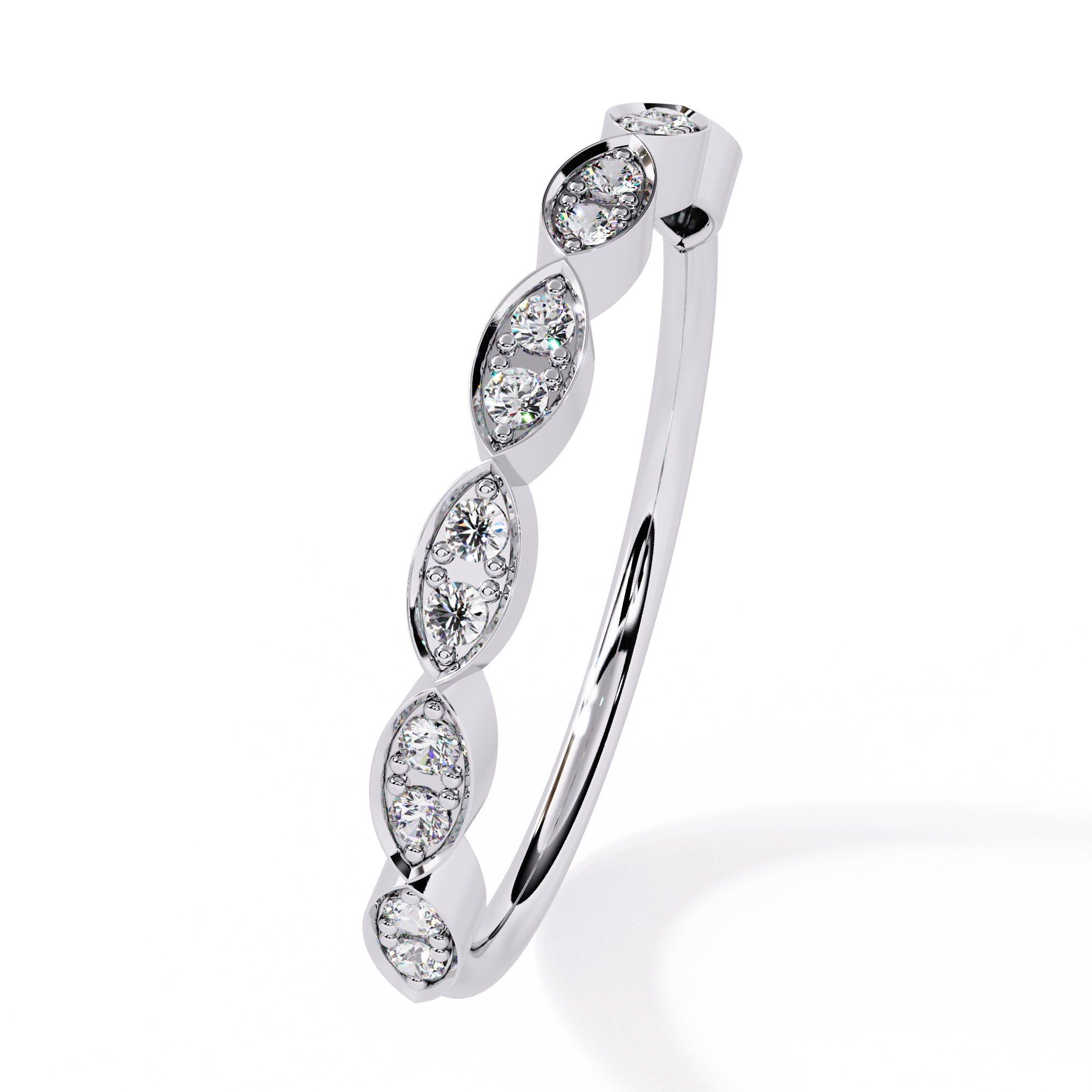 Marquise Motif Lab Diamond Band Ring