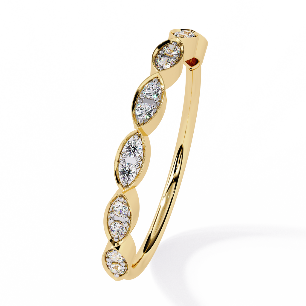 Marquise Motif Lab Diamond Band Ring