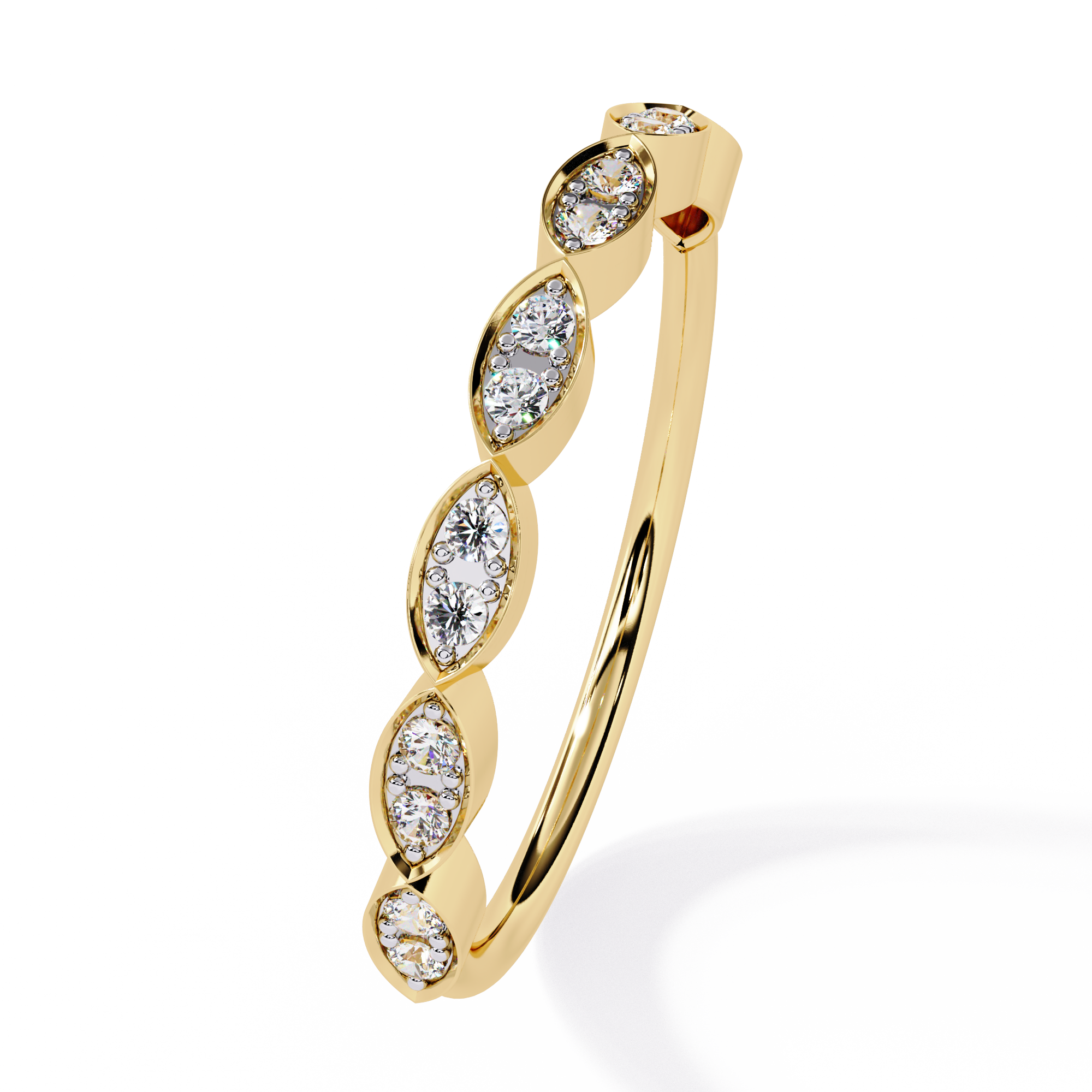 Marquise Motif Lab Diamond Band Ring