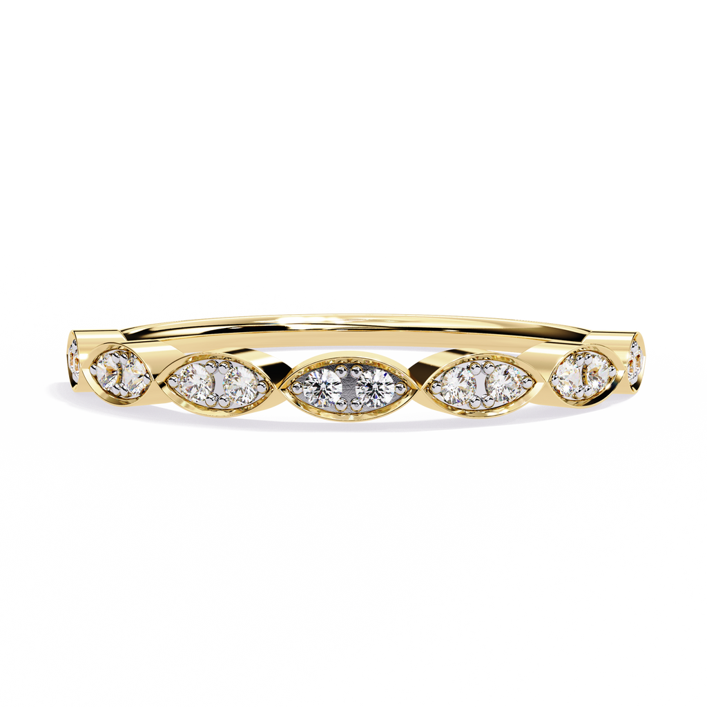 Marquise Motif Lab Diamond Band Ring
