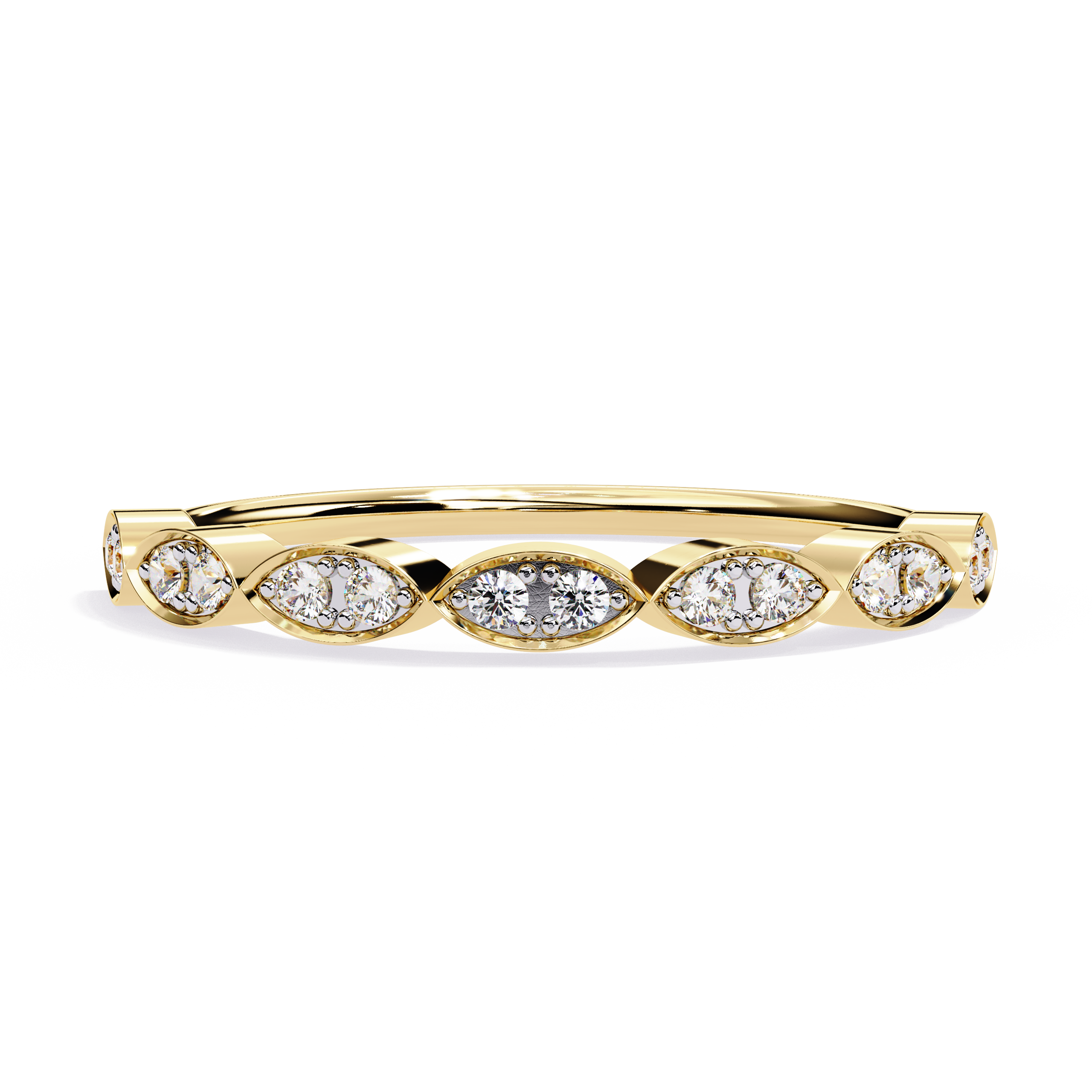 Marquise Motif Lab Diamond Band Ring