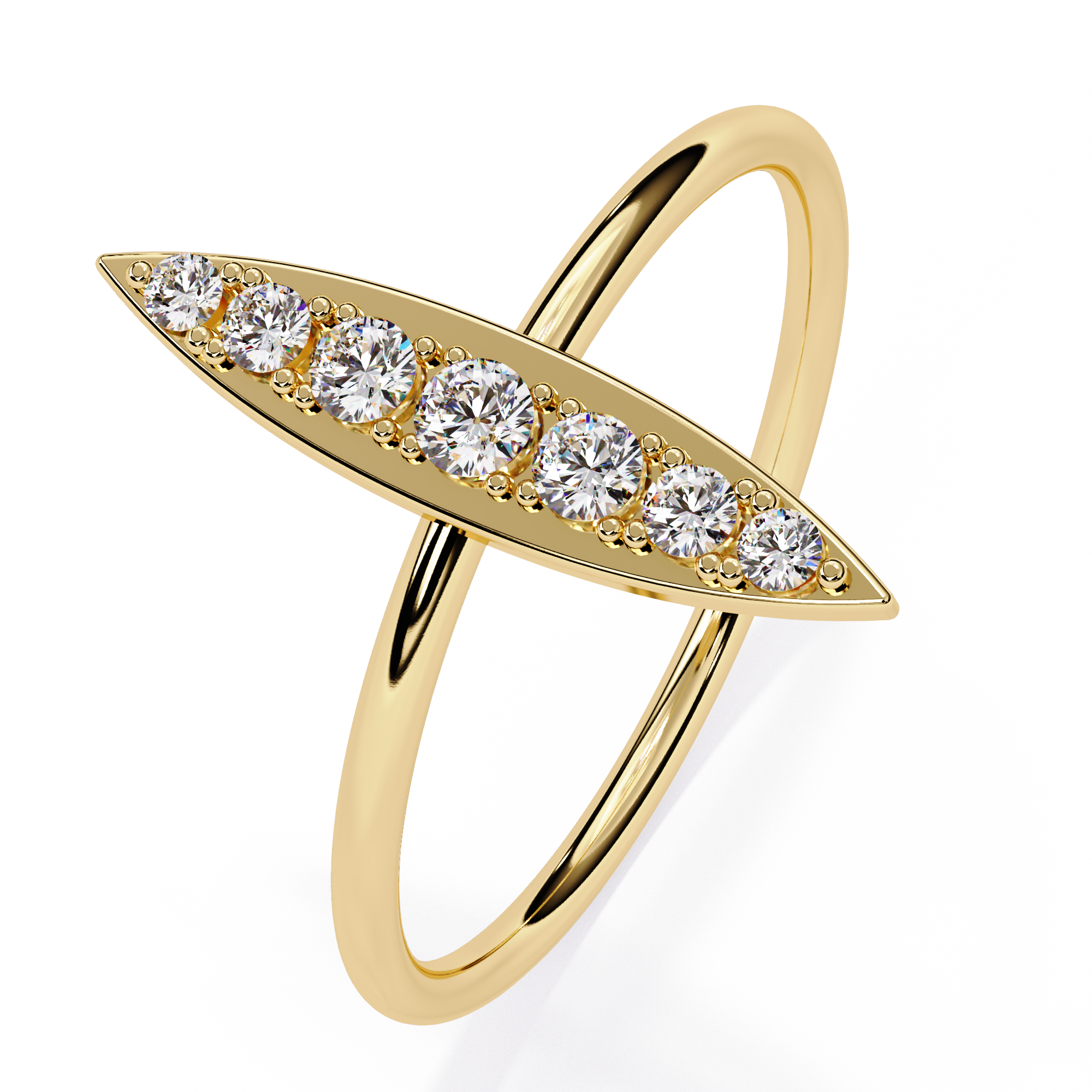 Elongated Lab Grown Diamond Ring