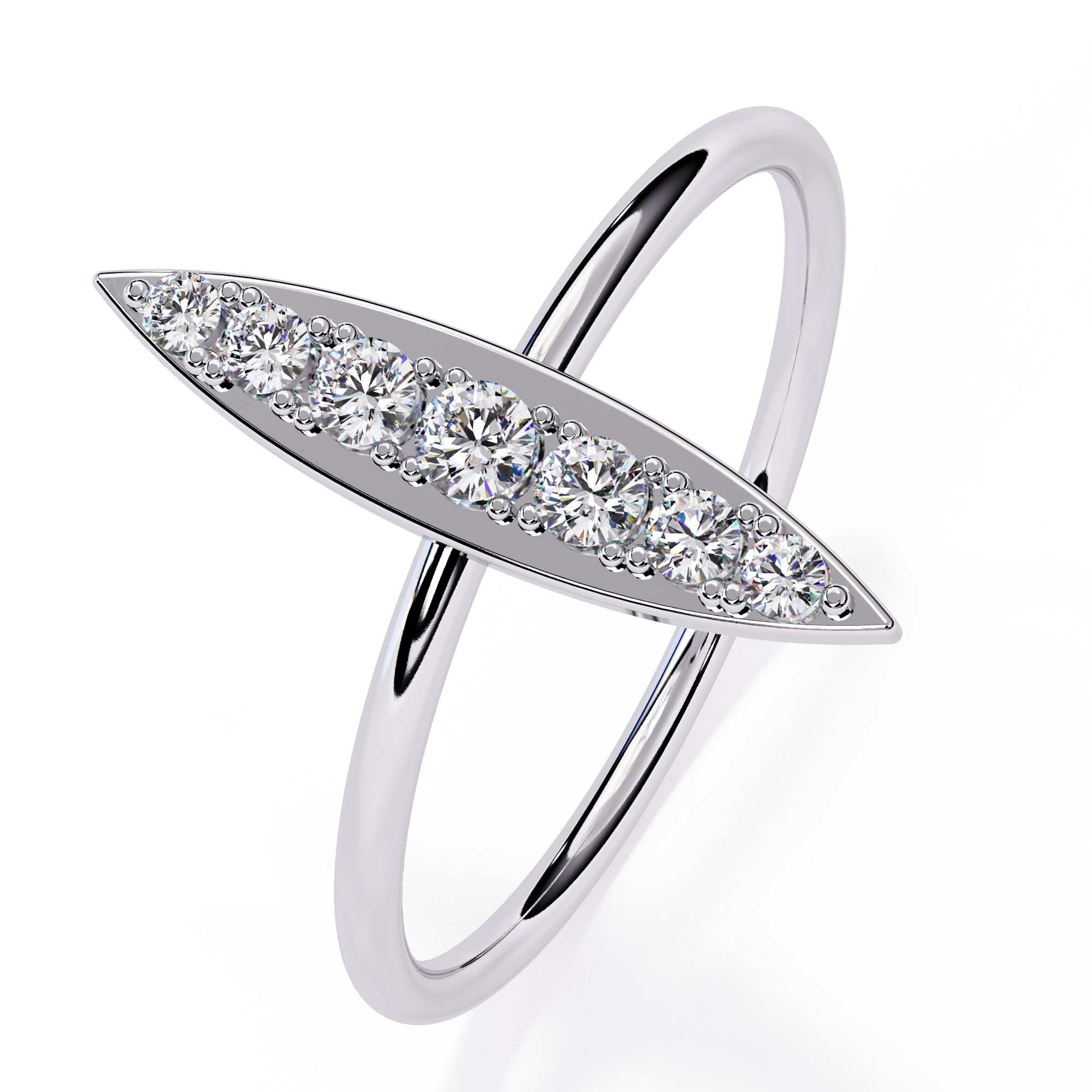 Elongated Lab Grown Diamond Ring