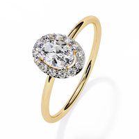 Oval Halo Lab Diamond Ring