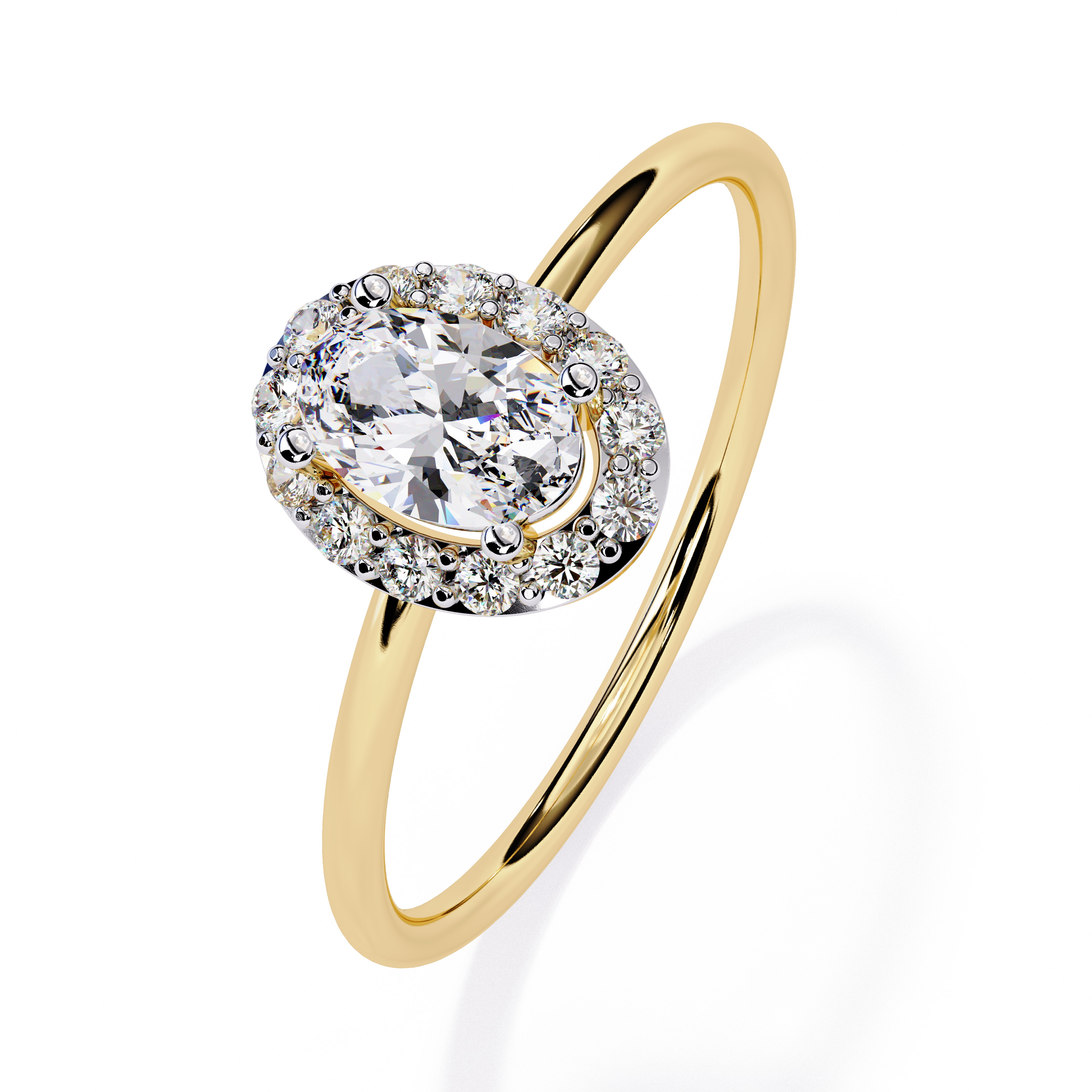 Oval Halo Lab Diamond Ring