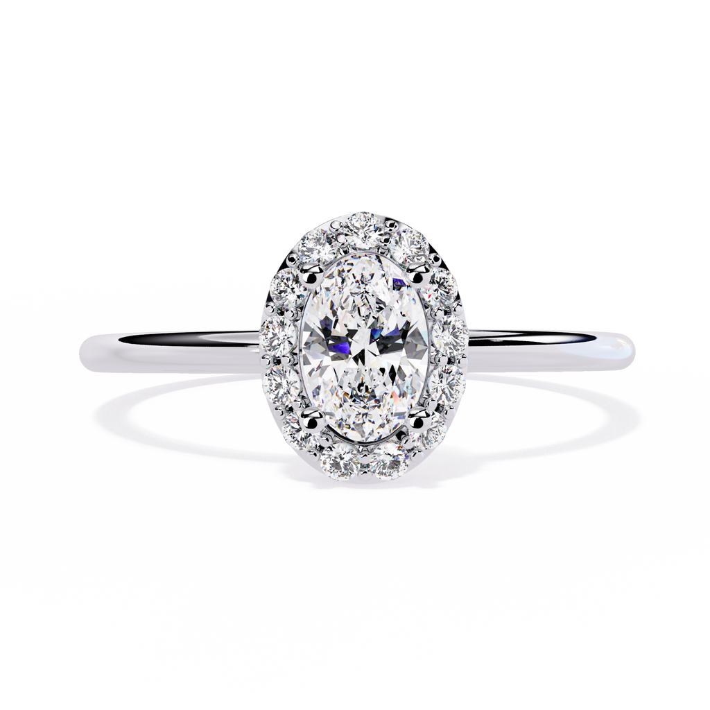 Oval Halo Lab Diamond Ring