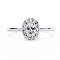 Oval Halo Lab Diamond Ring